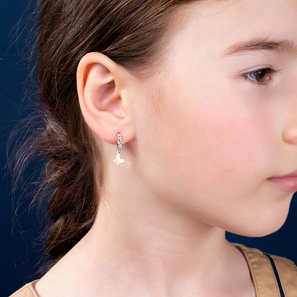 Детские золотые серьги-кольца (арт. 109376/10) – изображение 2