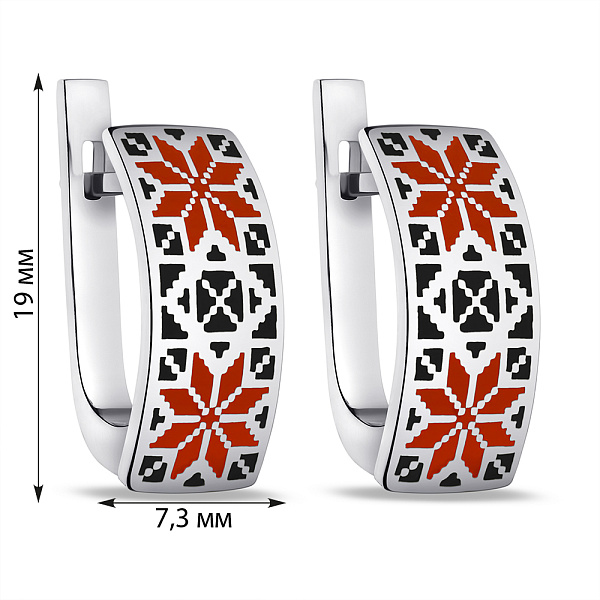 Серьги из серебра с эмалью (арт. 7502/А046екчсю) – изображение 2