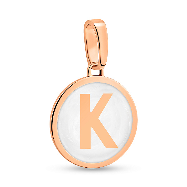 Подвеска Буква К из красного золота с эмалью (арт. 440988еп) – изображение 1