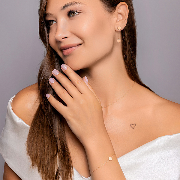 Золотой браслет Сердце (арт. 3261360) – изображение 4