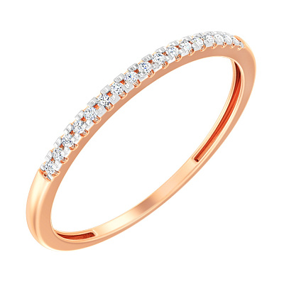 Золотое кольцо с дорожкой из бриллиантов (арт. К011123/1)