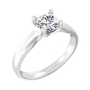 Кольцо из белого золота с одним бриллиантом (арт. К01109608026б)