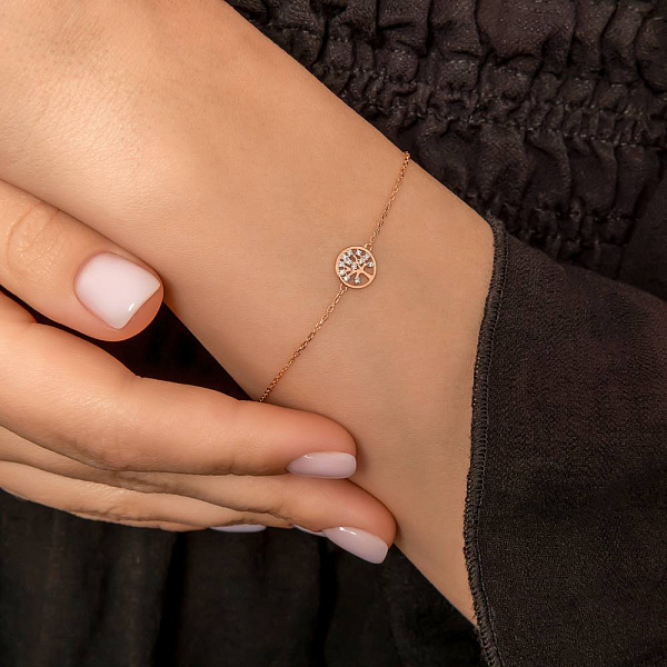 Золотой браслет с бриллиантами Дерево жизни (арт. Б011372) – изображение 2