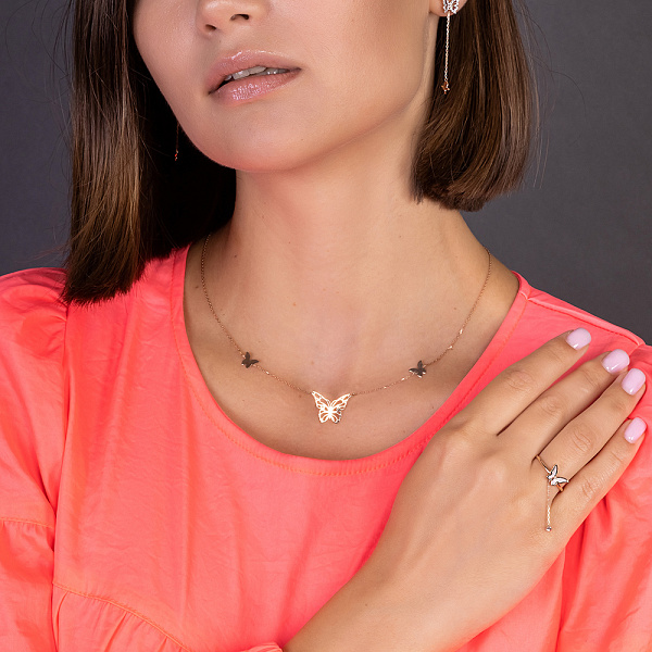 Колье Бабочки из красного золота (арт. 360148) – изображение 4