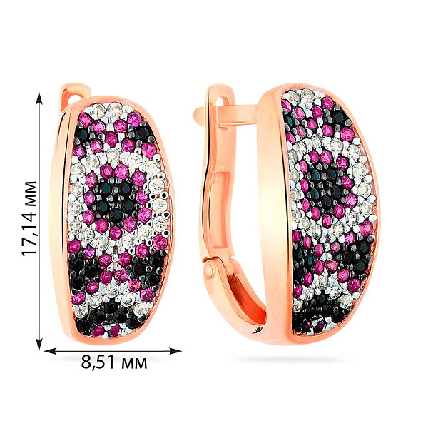 Золоті сережки з фіанітами (арт. 110211Уа) – зображення 2