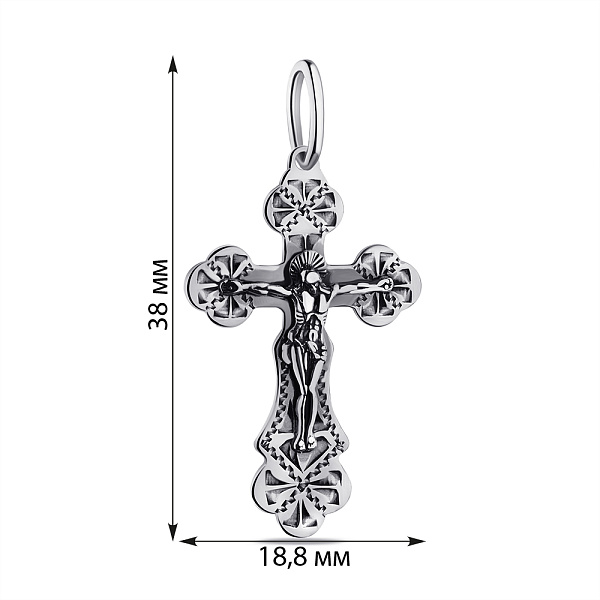 Серебряный крестик с распятием (арт. 7904/3513-ч) – изображение 2