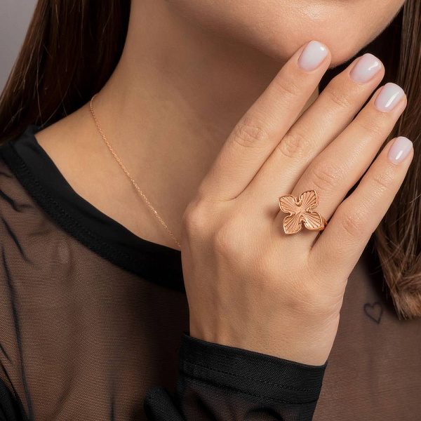 Масивна каблучка з червоного золота (арт. 156528/20) – зображення 2