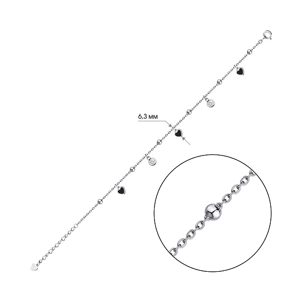 Браслет зі срібла (арт. 7509/4099еч) – зображення 2