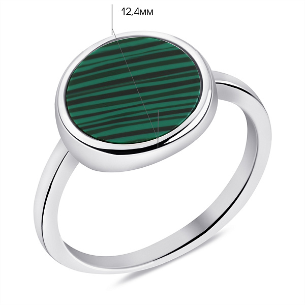Срібна каблучка з малахітом (арт. 7501/6792млх) – зображення 2