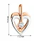 Золота підвіска Два серця з фіанітом (арт. 440353кб) – зображення 2