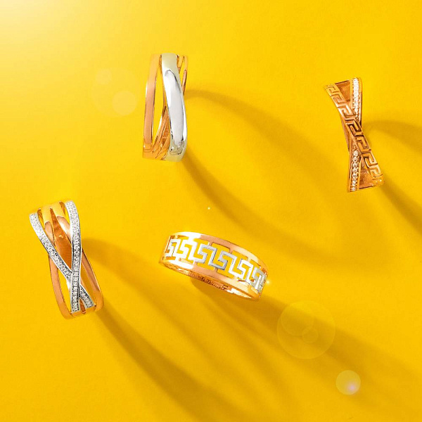 Золотое кольцо Олимпия с греческим орнаментом (арт. 141182) – изображение 3