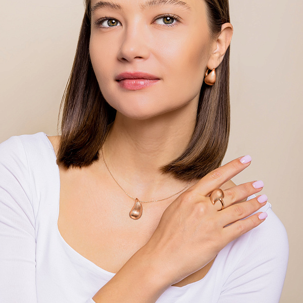 Золотое колье Капля (арт. 352756а) – изображение 3