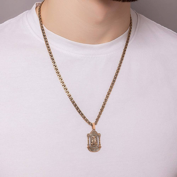 Золотой подвес-оберег Святой Николай Чудотворец с молитвой (арт. 4401017ч) – изображение 5