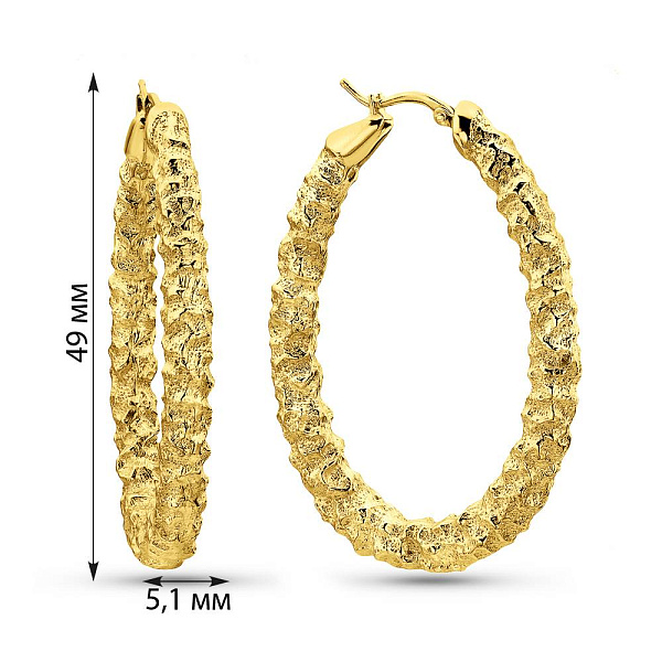 Золотые серьги кольца Francelli (арт. е1091769/45ж) – изображение 4