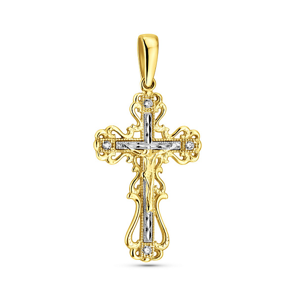 Золотой нательный крестик с распятием (арт. 500276ж) – изображение 1