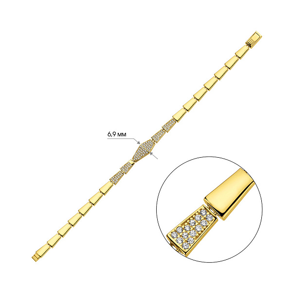 Браслет из желтого золота с фианитами (арт. 326886ж) – изображение 3