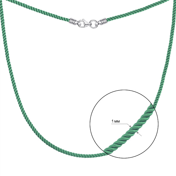 Шелковый ювелирный шнурок с серебряным замком (арт. 7307/79054-226/29з) – изображение 2