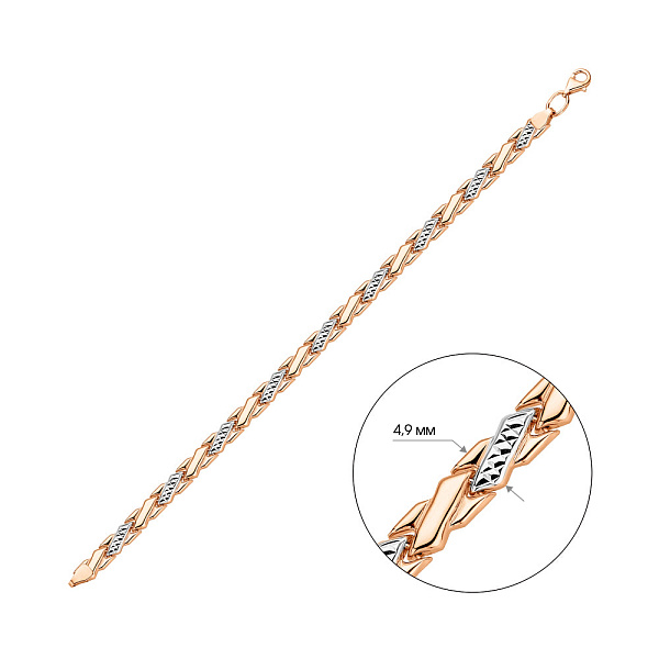 Золотий браслет без каміння (арт. 327209р) – зображення 3