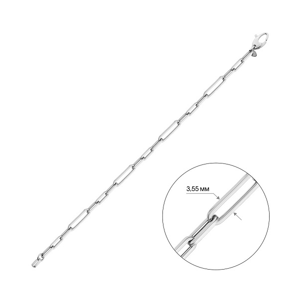 Браслет "Звенья" из белого золота без камней (арт. 325437б) – изображение 3