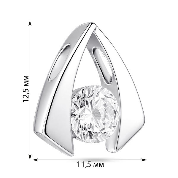 Серебряная подвеска с фианитом (арт. 7503/4713) – изображение 2