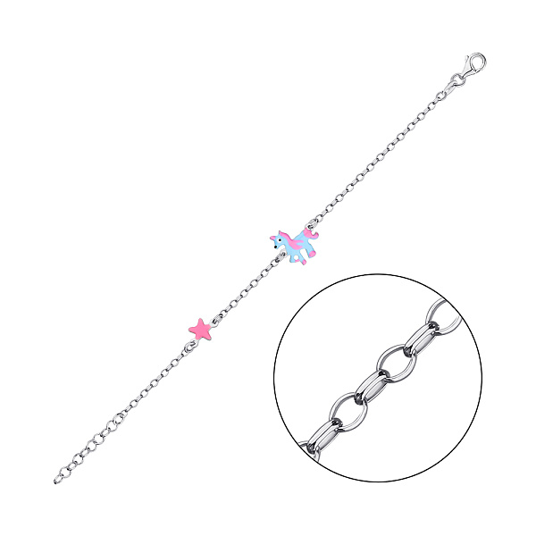 Детский браслет из серебра с эмалью (арт. 7509/3611егр) – изображение 1