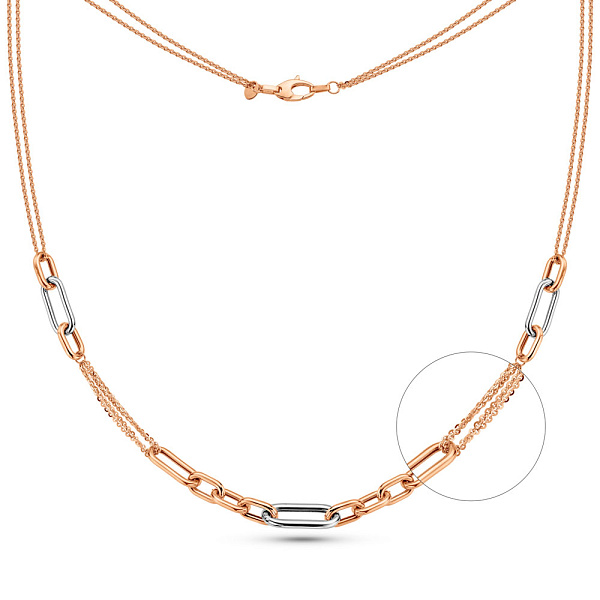 Колье в комбинированном цвете золота (арт. 352479р) – изображение 1