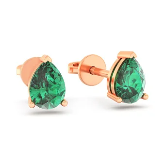 Золоті сережки-пусети з кварцом (арт. 111230Пз)