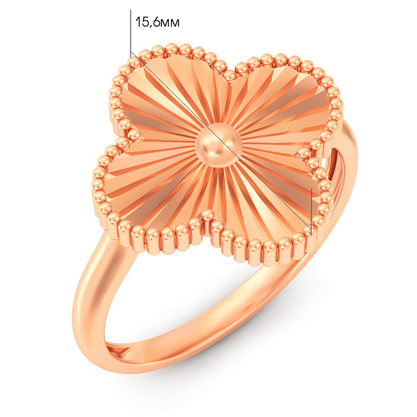 Золотое кольцо Клевер (арт. 141316а) – изображение 2