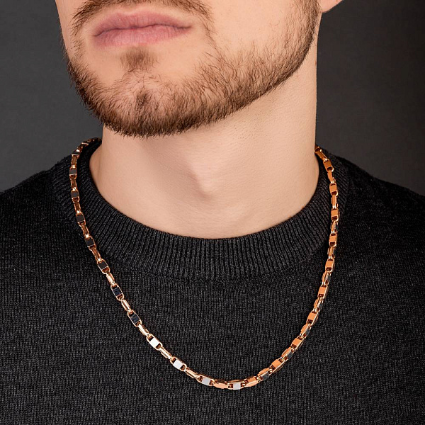 Золотая цепочка с родированием плетения Фантазийное (арт. 352469р) – изображение 5