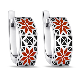 Фото Серьги из серебра с эмалью (арт. 7502/А046екчсю)