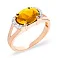 Золота каблучка з цитрином і фіанітами (арт. 140471Пц) – зображення 1