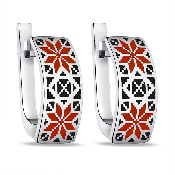 Серьги из серебра с эмалью (арт. 7502/А046екчсю) – изображение 1