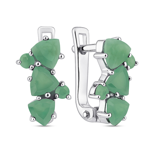 Серебряное серьги с изумрудом (арт. 7502/2111511Изм) – изображение 1