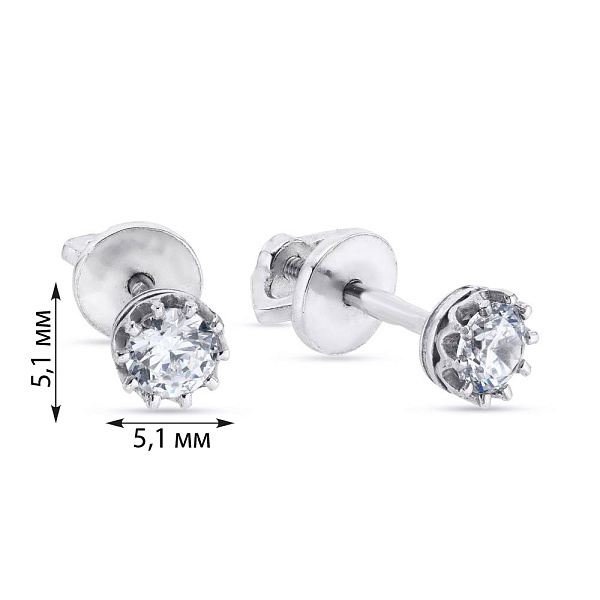 Серебряные пусеты с фианитами (арт. 7518/2993р) – изображение 2