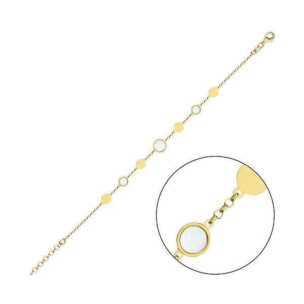 Браслет из серебра с перламутром и с желтым родированием (арт. 7509/3699жп) – изображение 1