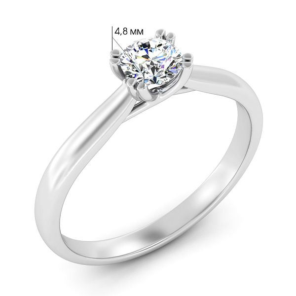 Кольцо из белого золота с бриллиантом (арт. К01116504036б) – изображение 2