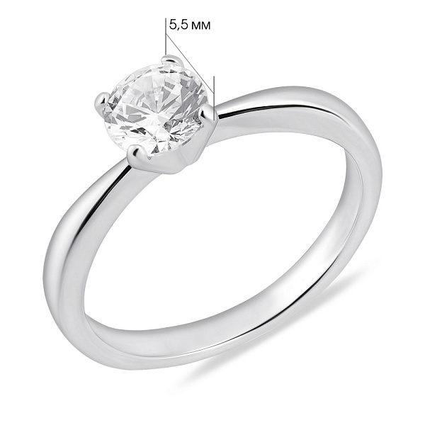 Серебряное кольцо с фианитом (арт. 7501/8045) – изображение 2