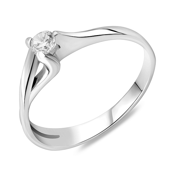 Золотое кольцо для помолвки с фианитом (арт. 151379б) – изображение 1