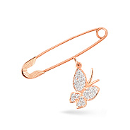 Золотая булавка «Бабочка» с фианитами (арт. 360023а)