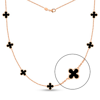 Колье из красного золота с эмалью (арт. 352870/10еч)