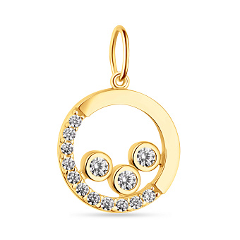 Подвес из желтого золота с фианитами (арт. 424181ж)