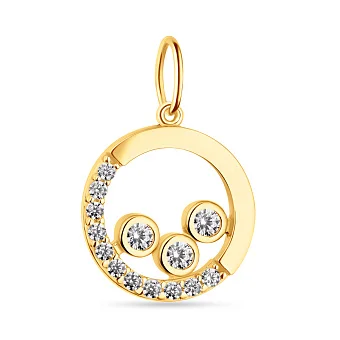 Підвіс з жовтого золота з фіанітами (арт. 424181ж)