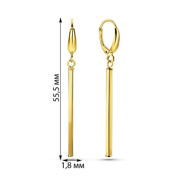 Длинные серьги из желтого золота (арт. 1091629ж) – изображение 3