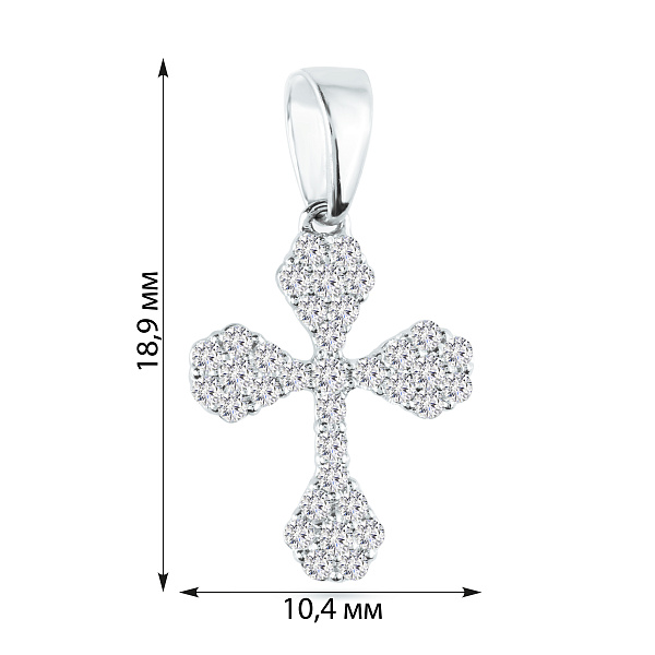 Крестик из белого золота с бриллиантами (арт. П341013020б) – изображение 5