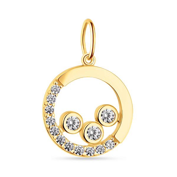 Підвіс з жовтого золота з фіанітами (арт. 424181ж) – зображення 1