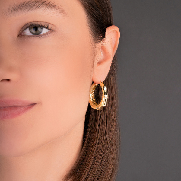 Золоті сережки Francelli в жовтому кольорі металу (арт. 111204ж) – зображення 4