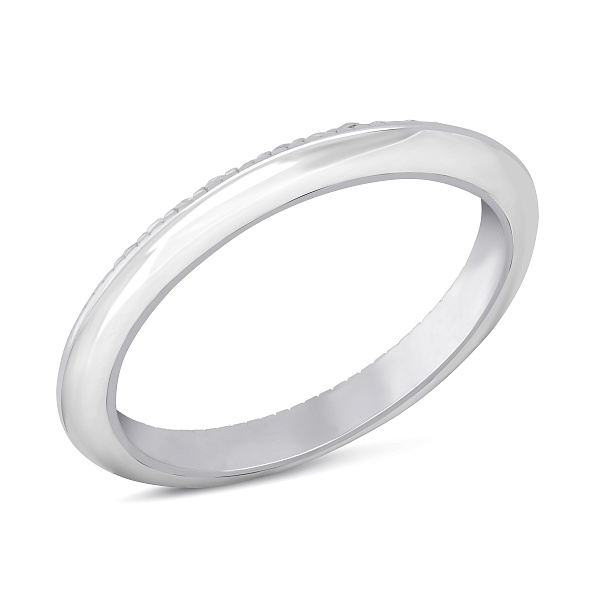 Тонка срібна каблучка зі фіанітами та емаллю (арт. 7501/8369еб) – зображення 2