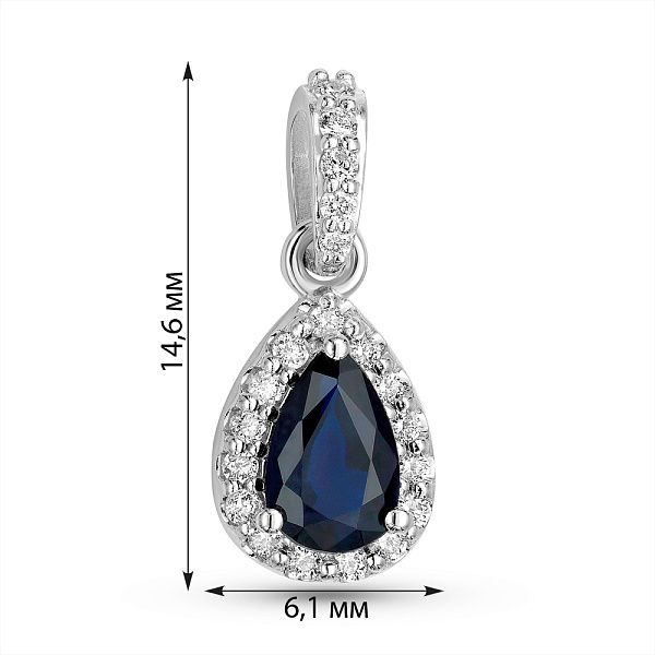 Золотий кулон з сапфіром та діамантами (арт. П011235бс) – зображення 2