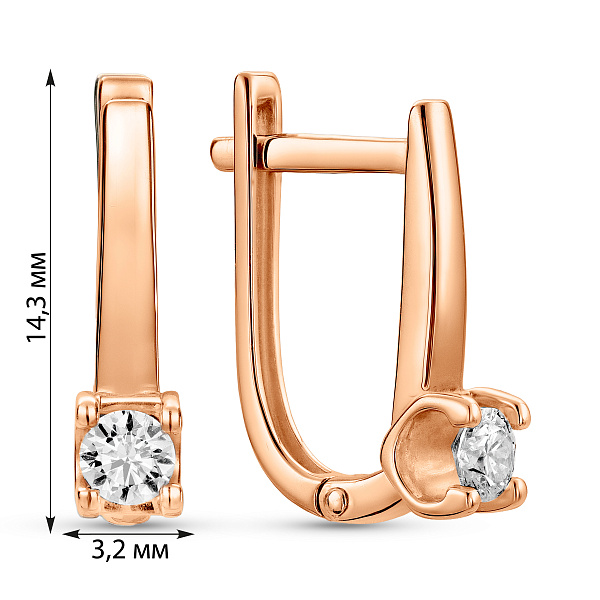 Сережки з червоного золота з діамантами (арт. С011152020) – зображення 3