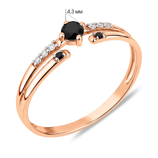 Золота каблучка з фіанітами (арт. 140761ч) – зображення 3